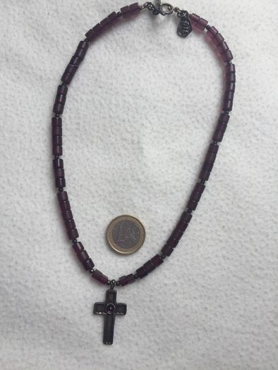 Vintage handmade Sterling silver cross necklace