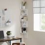 5-Tier Corner Shelf, Display Floating Shelf in Living Room, Study, Kitchen, Bedroom, for Plants, CDs, Decorations, Modern, Cloud White Image 3