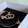 Pandora necklace and earrings set sterling silver and rose gold plated perfect condition like new Image 7