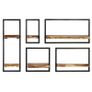 Wall Shelf Set 5 Pieces Solid Acacia Wood and Steel Image 5
