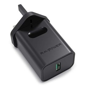Quick Charge 3.0 USB Wall Charger, Fast Charging Portable Travel Adapter for Galaxy S8, iPhone XS/XR/XS Max, iPad, HTC, and More - Black