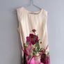 Pre Owned Marc Angelo Floral Satin Shift Dress with Matching Belt Image 2
