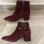 NeroGiardini Burgundy Real Suede Ankle Boots - EU 38 (Like New) Image 2