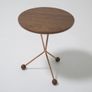 Vintage Tripod Side Teak and Copper Table by Albert Larsson for Alberts Tibro, 1950s Image 6