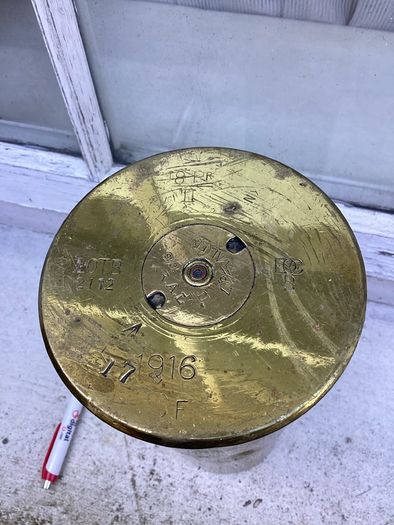 Brass Military shell case engraved 1916