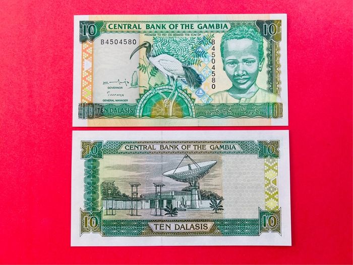 Gambia.  10 Dalasis. 1996   Pick  17  ( Uncirculated )