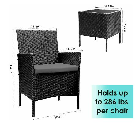 BRAND NEW 3 Pieces Wicker Rattan Patio Outdoor Furniture Conversation Sofa Bistro Garden