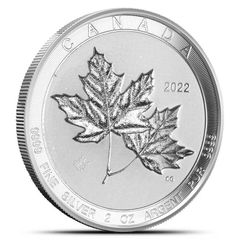 2022 Canada 10 Dollars 2 oz Silver Coin TWIN MAPLE LEAF BU (In Capsule)