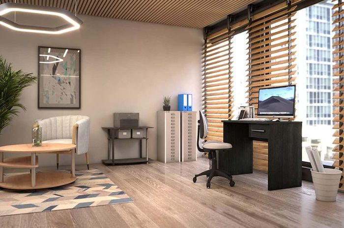 Inari Computer Desk with 1 drawer, Home Office table, 50 x 90 x 73 cm, Dark Grey
