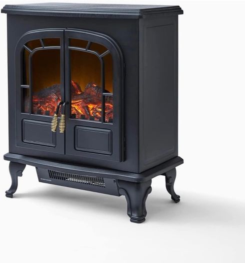 Wingham Log Effect Stove Fire with Realistic LED Flame Effect, Adjustable Thermostat, 2000W (FREE POSTAGE)
