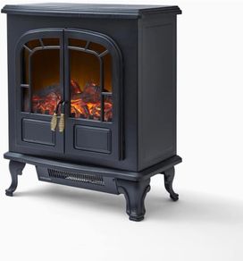 Wingham Log Effect Stove Fire with Realistic LED Flame Effect, Adjustable Thermostat, 2000W (FREE POSTAGE)