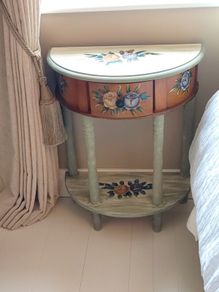 pair hand painted tables