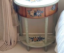 pair hand painted tables