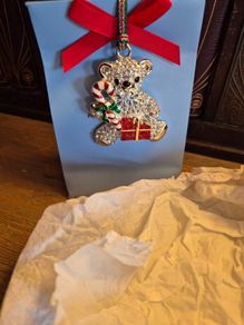 2019 Newbridge Silverware Christmas Bear Ornament, Silver Plated, Mint Condition, Original Packaging
