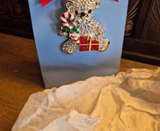 2019 Newbridge Silverware Christmas Bear Ornament, Silver Plated, Mint Condition, Original Packaging