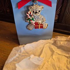 2019 Newbridge Silverware Christmas Bear Ornament, Silver Plated, Mint Condition, Original Packaging