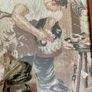 Mid 20th Century English Embroidered Tapestry Fire Screen of Blacksmith Horse and Hound Image 4