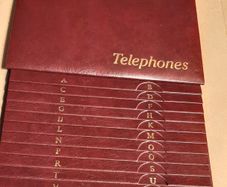 vintage genuine leather phone address book