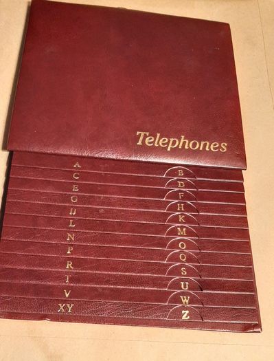 vintage genuine leather phone address book