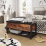Shoe Bench with Padded Seat and Shoe Rack, Bed Chest with Storage Space Image 2