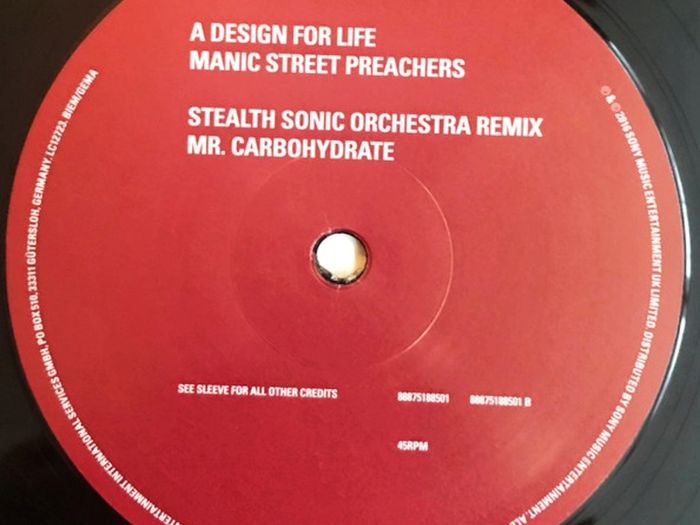 Manic Street Preachers - A Design For Life Limited Edition 20th Anniversary Record Store Day 12" Vinyl Single