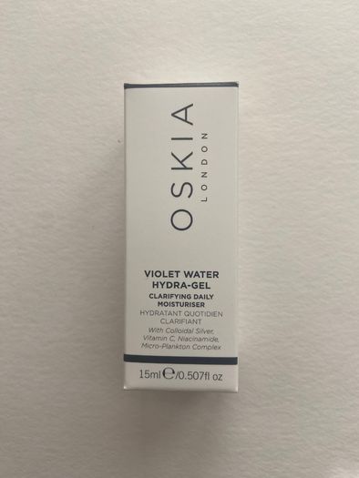Oskia violet water hydra gel clarifying daily moisturiser 15 ml