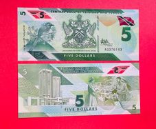 Trinidad & Tobago   5. Dollars. 2020 POLYMER / PLASTIC .Pick 61a  ( Uncirculated )