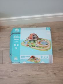 wooden dinosaur railway