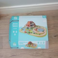wooden dinosaur railway