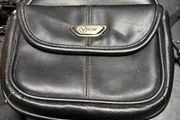 small leather camera bag