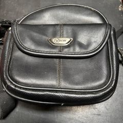 small leather camera bag