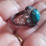 A 925 sterling silver ring with turquoise and blue topaz. Image 2