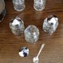 Vintage Condiment Creut Set Glass And Stainless Steel  Complete Vgc Image 7