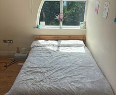 Double IKEA Bed + Mattress + Mattress Protector for Sale