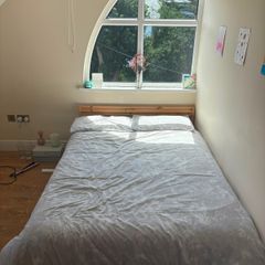 Double IKEA Bed + Mattress + Mattress Protector for Sale