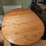 Round Extendable Pine Dining Table Solid Wood Image 5
