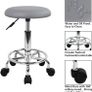 NEW SALE Swivel Rolling Stool Height Adjustable PU Leather Cushion Salon Vanity Massage Office Stool Chair Small (Gray Image 3