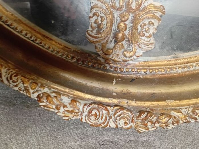 1890s victorian era gilt plate mirror with salamander
