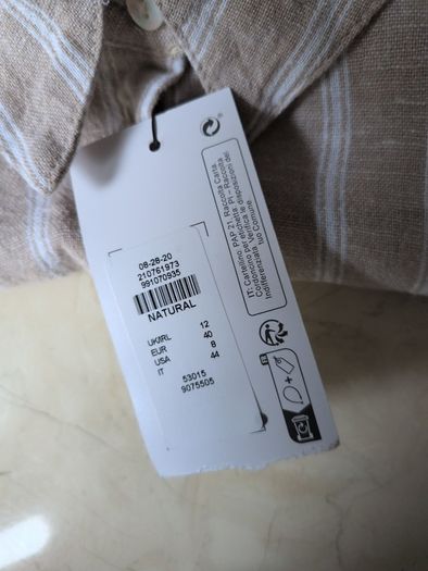 Primark Natural Dress. S. 12.  B.N.W.T.