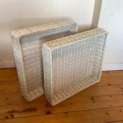 2 Large Wicker Storage Baskets | Under Bed / Bedroom