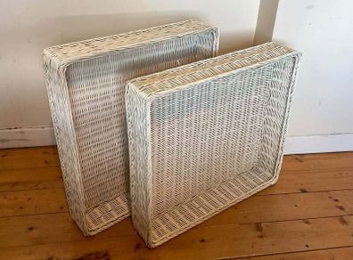 2 Large Wicker Storage Baskets | Under Bed / Bedroom