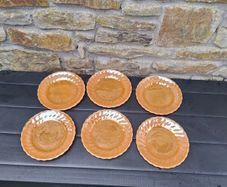 6 vintage fire king sides plates postage possible