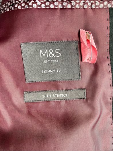Black suit M&S 42" chest 36" waist skinny