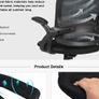 NEW SALE | Desk Chair Office Chairs 90Degree Flip-up Armrest Ergonomic Computer Chair Height Adjustable 360 Degree Image 6