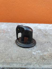 hand carved wooden elephant