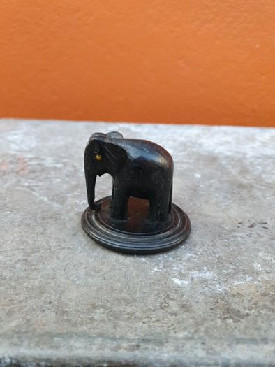 hand carved wooden elephant