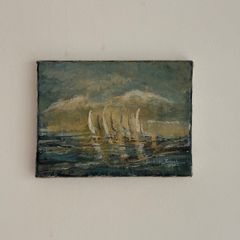 Original Bernie Keogh Oil Painting.  Galway Bay with White Sails (Small).