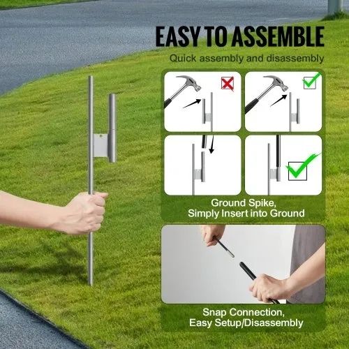 Feather Flag Pole Kit, 2 Packs Swooper Flag Pole 16.3 ft, Sign Flag Poles for Business Advertising Flags Outdoor,
