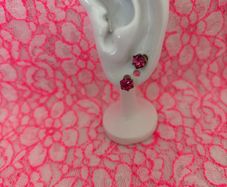 Earrings - Small Pink Crystal