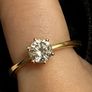 9ct Gold Solitaire CZ Ring, Size K, Excellent Condition Image 4